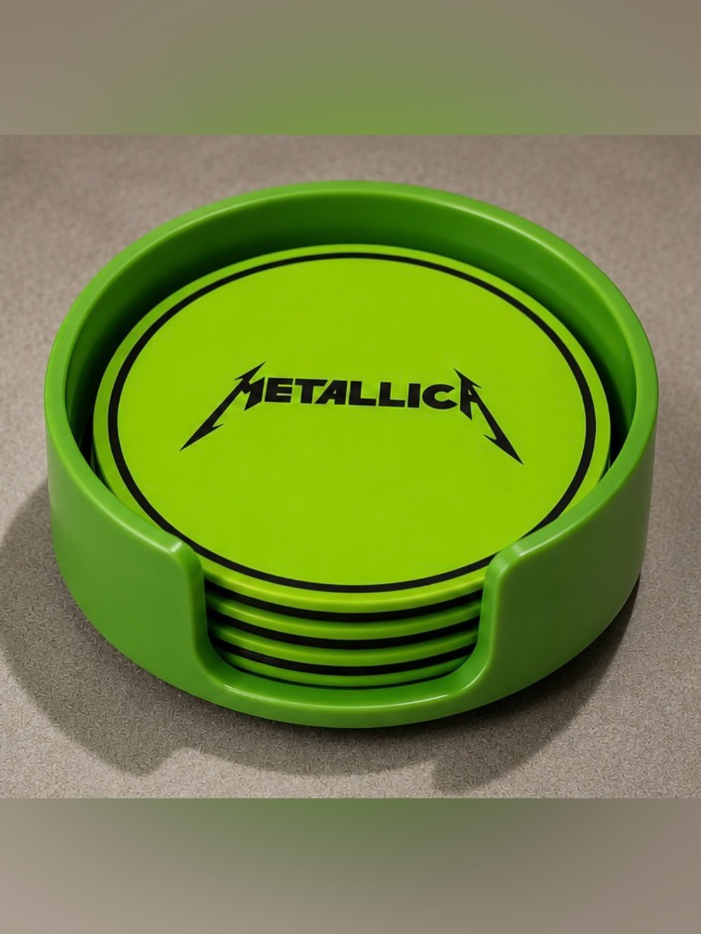 Metallica Inspired 3D Printed Coaster Set with Holder 4 Coasters